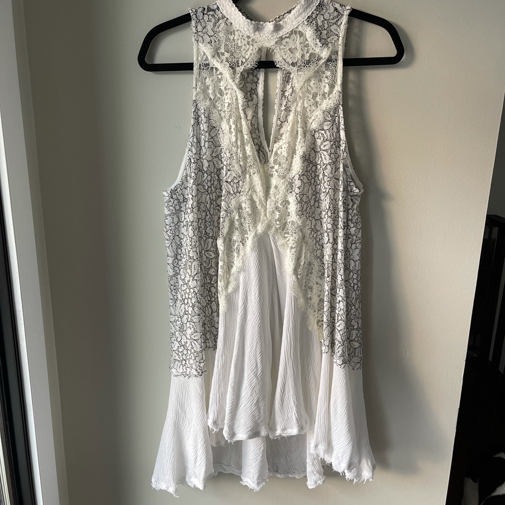 Free People white lace tunic